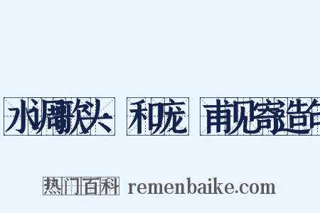 水调歌头·和庞祐甫见寄造句是什么意思的图片